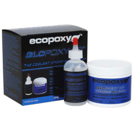 Glopoxy ecopoxy resine photoluminescente ensemble bleu pour vente en ligne détaillant Québec L'Ébénisterie de Lanaudière